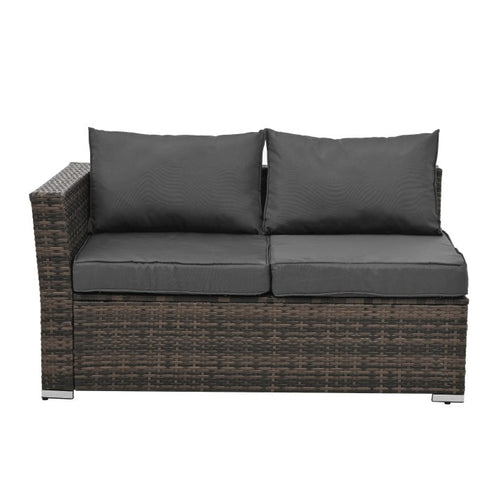 All-Season Wicker Patio Ensemble with Glass Table